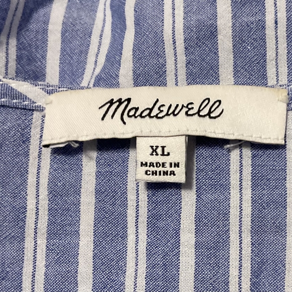 Madewell Stripped Flutter-Sleeve Smocked Top - Picture 6 of 7